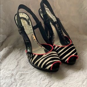 Zebra Peep Toe Heel